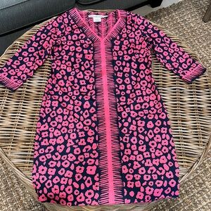 Gretchen Scott Designs Pink and Navy leopard print Dress